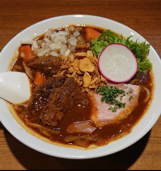 「【限定】牛たんビーフシチュー  八丁味噌仕立て」@寿製麺よしかわ 川越店の写真