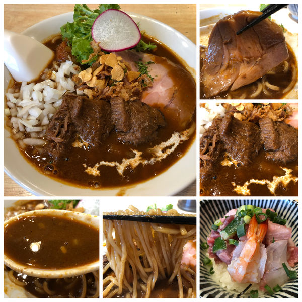 「【限定】牛たんシチューラーメン八丁味噌仕立て990円海鮮丼」@寿製麺よしかわ 川越店の写真