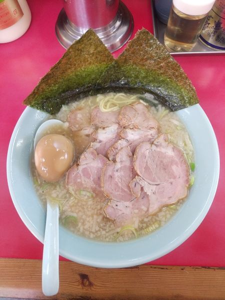 「チャーシューメン+味玉 ﾒﾝﾏ抜き」@ラーメンショップ 石下店の写真