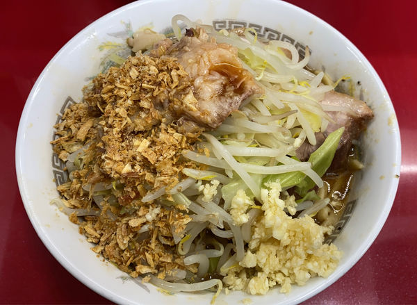 「汁なし 麺柔らかめ ニンニク アブラ」@ラーメン二郎 越谷店の写真