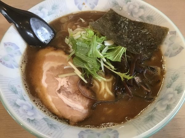 「魚介そば760円(クーポンで水餃子無料)」@麺屋 花形の写真