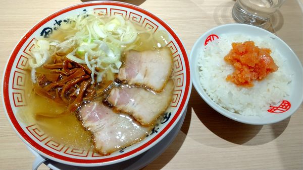 「中華そば770円、明太子ごはん300円」@田中そば店 渋谷パルコ店の写真