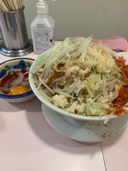 「ラーメン　全マシ　スペシャル卵」@成蹊前ラーメン 吉祥寺の写真