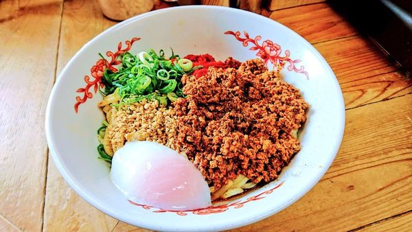 「汁なし担々麺(並)+温玉」@自家製麺 てんかの写真