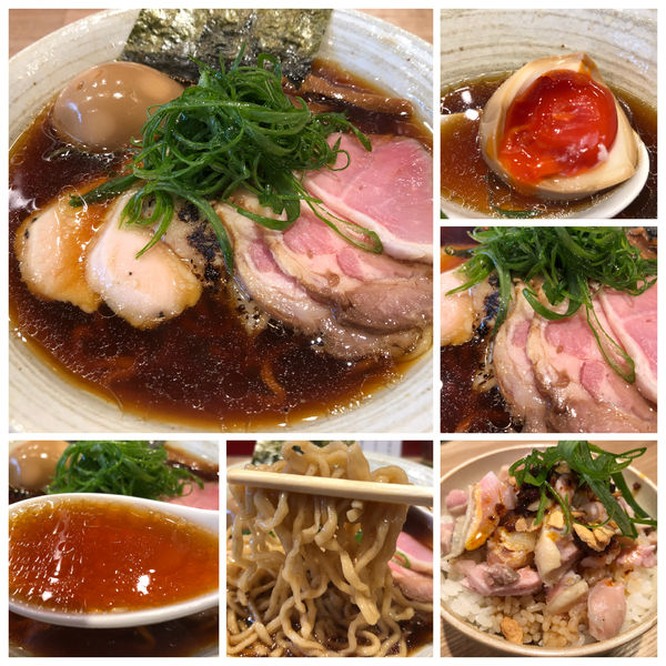 「特製醤油らぁ麺 1100円＋ ピリ辛鶏めし 300円」@麺屋 YAMATOの写真