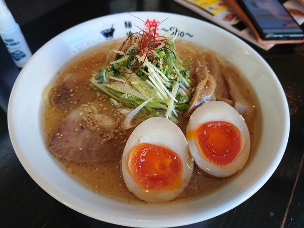 「みそらーめん800円＋焼きギョーザ350円 他いろいろ」@麺や 笑 ～Sho～の写真