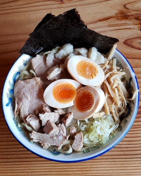 「中華そば(濃い口,普通,身入り)」@ケンチャンラーメン 山形の写真