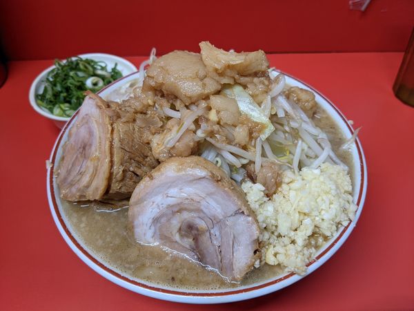 「ラーメン並（全まし）780円＋九条ネギ60円」@ラーメン二郎 京都店の写真