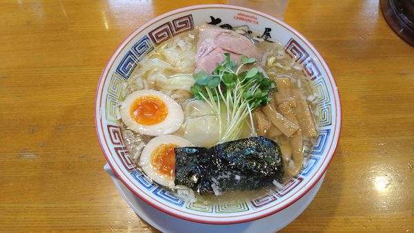 「海老塩ワンタン麺¥980+煮玉子¥120-」@ちばき屋 葛西店の写真