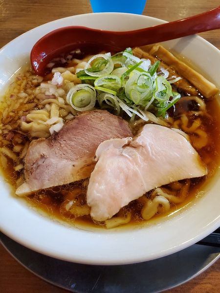 「鬼北雉と追い節の中華そば」@立ち呑み居酒屋 金町製麺の写真