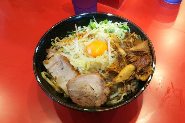 「まぜそば 鳥ほぐし ネギ あぶらカリカリ七味」@麺屋 桐龍の写真