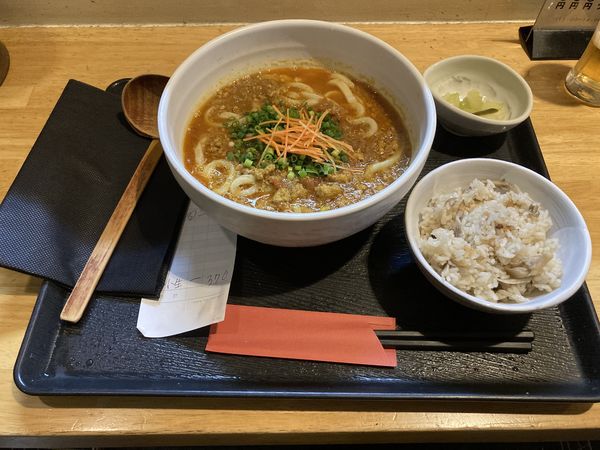 「カレーうどんと舞茸ごはん ¥830」@おはなの写真