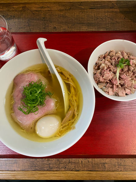 「塩蕎麦　肉飯」@神保町黒須の写真