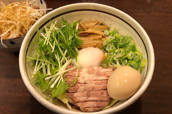 「こってり汁なし750円+味玉+ちゃーしゅー丼」@麺屋 旬の写真