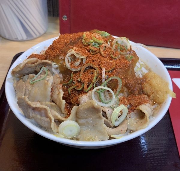 「紅の豚 野菜中増し 大辛」@らーめん 八幡屋の写真