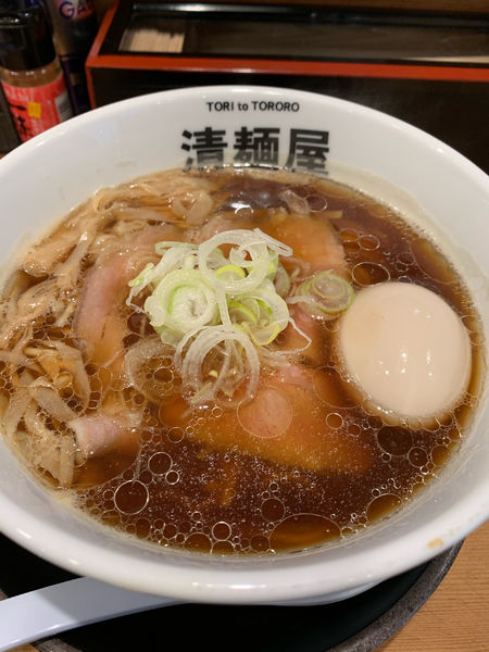 「鷄そば＋味玉」@清麺屋の写真