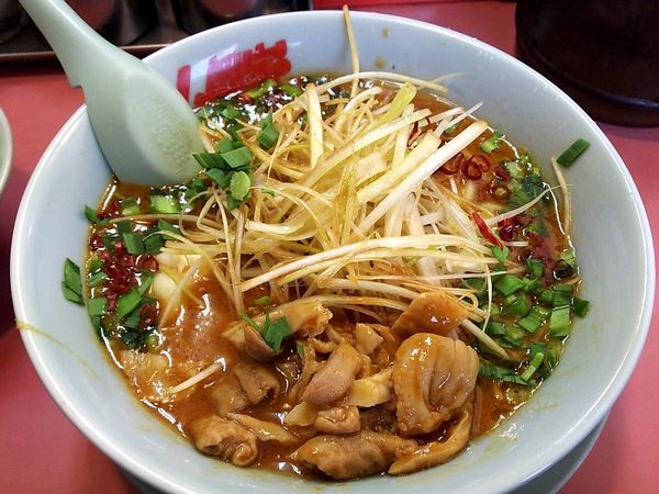 「極旨もつ味噌ラーメン+白髪ネギ」@山岡家 平塚店の写真