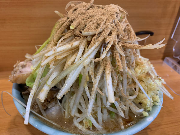 「小ラーメン　生姜　ネギ　和風BB ニンニク　野菜　脂」@ラーメン二郎 八王子野猿街道店2の写真