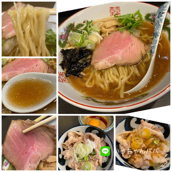 「Aセット）正油らーめん＋生姜焼き卵かけご飯 980円」@メンショップ アキラの写真