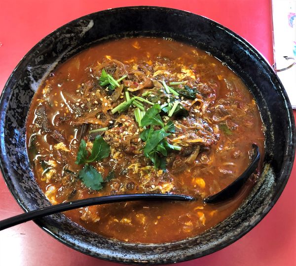 「ユッケジャン麺」@韓韓麺 綾瀬店の写真