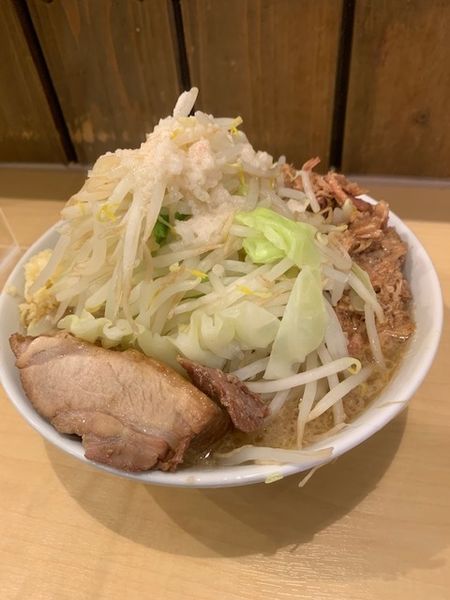 「らーめん 750円　ほぐし豚 150円」@らーめん影武者 本館の写真