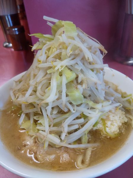 「少なめ680円(ニンニク・ヤサイ・アブラ)」@ラーメン二郎 ひばりヶ丘駅前店の写真