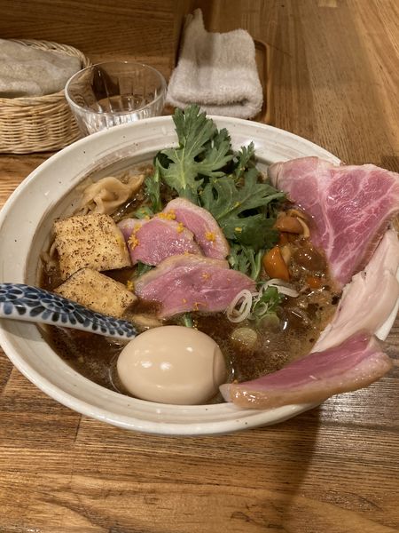 「味玉肉増し赤味噌そば」@中華そば きなりの写真