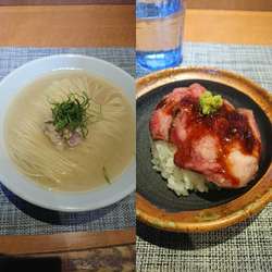 蛤の潮そば・A5和牛のローストビーフ丼