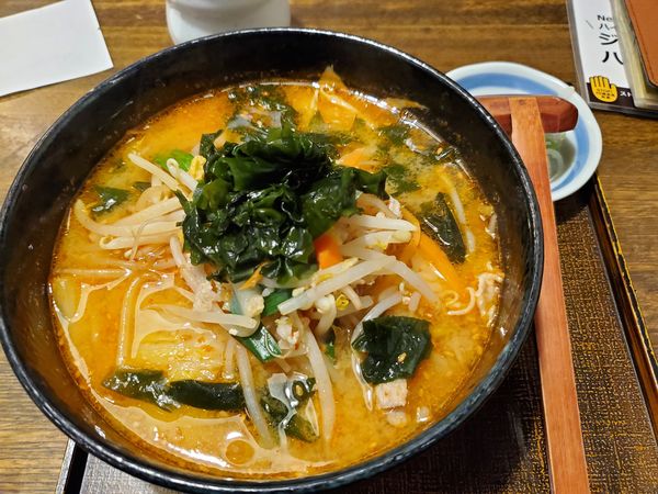 「辛味噌豚バラ野菜うどん」@麺処 おおぎの写真