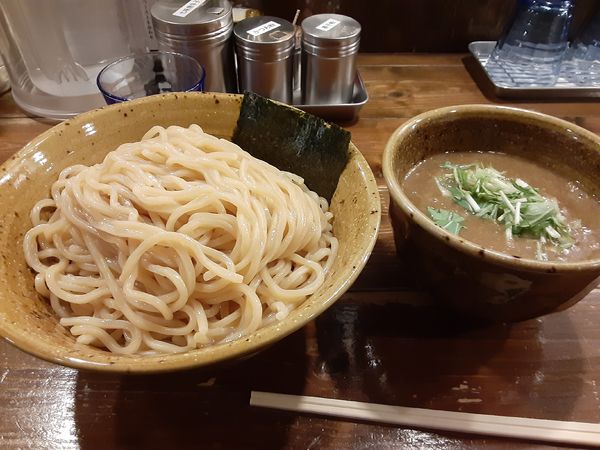 「煮干し肉増し千円　２玉100円」@ベジポタつけ麺 えん寺の写真