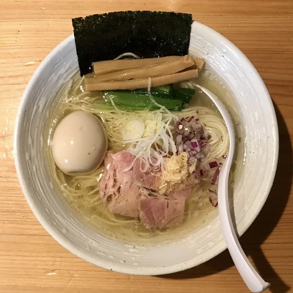 「アサヒスーパードライ＋チャーシューハーフ盛→味玉らぁ麺 塩」@麺屋 さくら井の写真