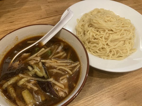 「肉茄子つけ麺¥750」@銀の髭の写真
