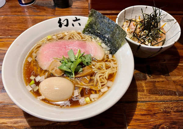 「醤油そば＋味玉＋焼豚飯」@中華そば 幻六の写真