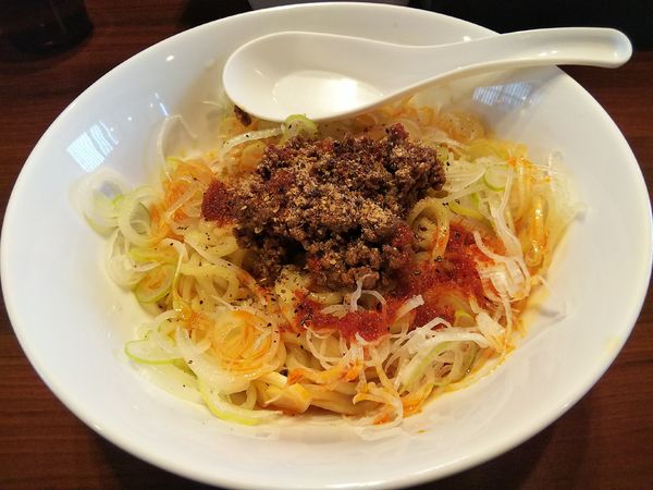 「麻辣油そば　並盛（１玉）」@麺屋かとむら 信州 安曇野店の写真