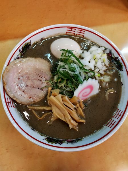 「ガッツ煮干し＋味玉」@煮干らーめん 老翁亭の写真