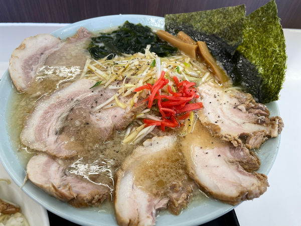 「醤油ネギチャーシューメン（麺固め、脂多め）」@ラーメンショップ 北川辺店の写真