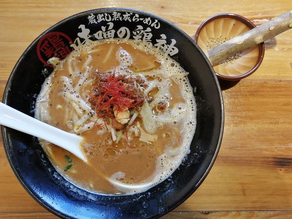 「純味噌らーめん」@蔵出し熟成らーめん 味噌の鶏神 刈谷店の写真