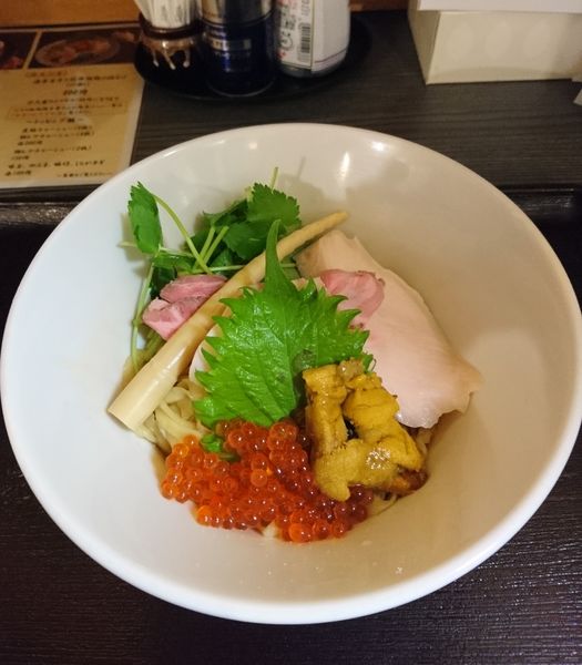 「北海道産生ウニとイクラの混ぜそば」@麺匠えにしの写真