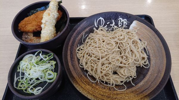 「ミニのり弁セット（冷）　５８０円」@ゆで太郎 柏の葉キャンパス店の写真