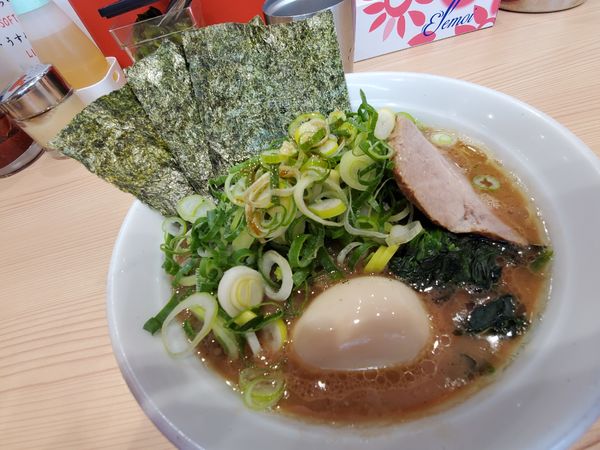 「味玉ラーメン並全部普通７５０円+九条ネギ１５０円」@ラーメン北里家の写真