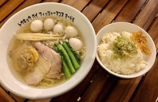 「潮らぁ麵850 　うずら100　貝ジンジャー200」@Tokyo Bay Fisherman's noodleの写真