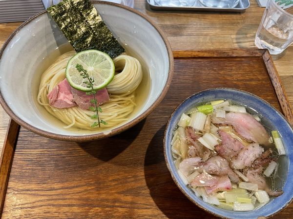 「昆布水つけ麺250g塩800円　玉子トッピング100円」@YOKOKURA STOREHOUSEの写真