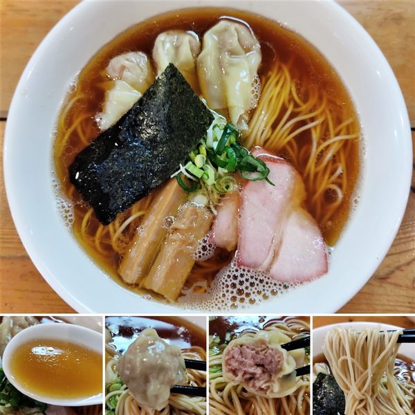 「黒・肉ワンタンメン　920円」@支那そば 大和 稲荷町本店の写真