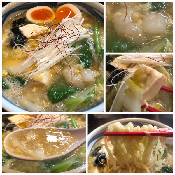 「【限定】白菜と海老出汁のとろみそば並 900円SNS味玉」@まるふじ食堂の写真