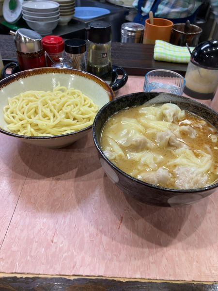 「もりそば（小）麺硬め　塩　ワンタン」@所沢大勝軒の写真