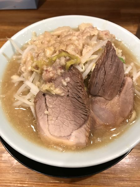 「ラーメン、少な目、ヤサイ、ニンニク、アブラ」@ラーメン盛太郎の写真