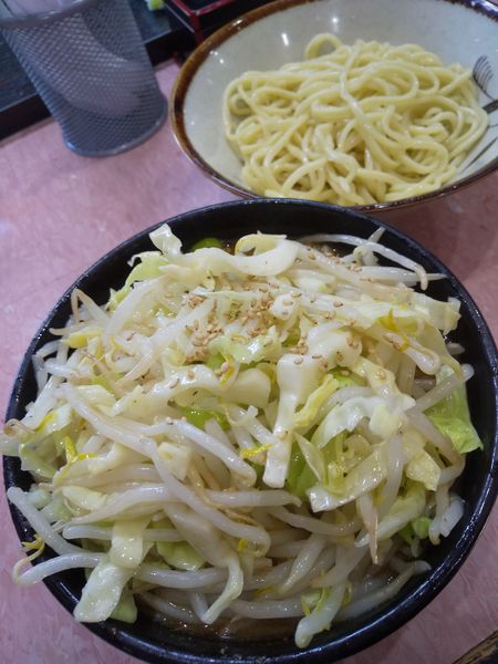 「もりそば(小)720円味噌変更20円野菜120円(麺カタメ)」@所沢大勝軒の写真