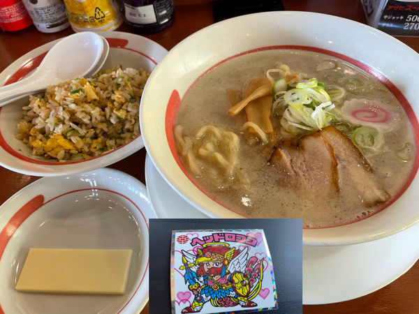 「【期間限定】ホワイトチョコらーめん640円、半炒飯340円」@幸楽苑 水戸末広店の写真