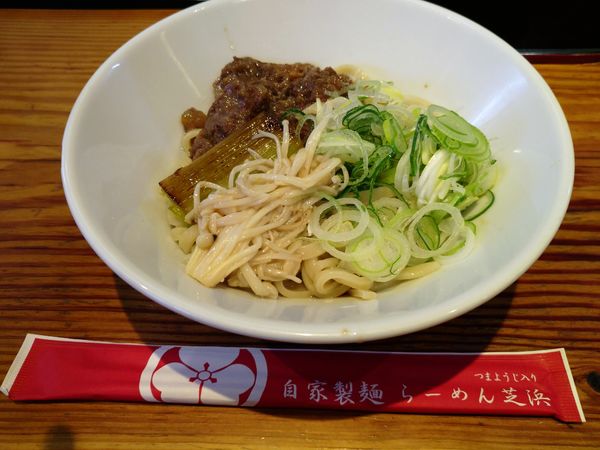 「すきやき風ぶっかけそば」@らーめん芝浜の写真