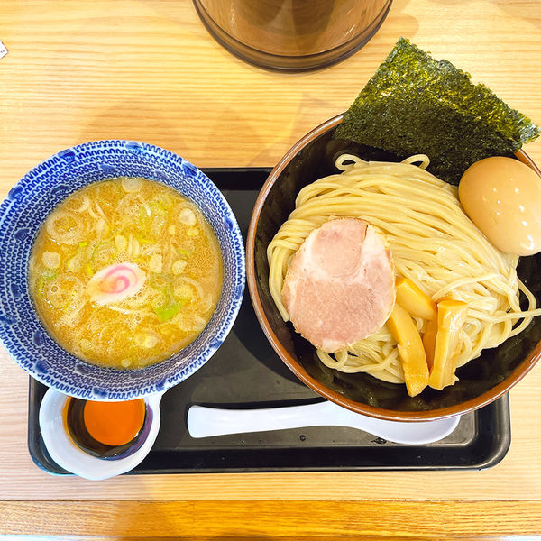 「海老つけめん 並盛＋味玉」@舎鈴 亀戸駅東口店の写真